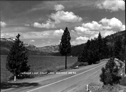 Donner Lake, California and Highway U.S. 40, circa 1940s