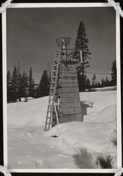 Snow gauge on tower with ladder, copy 4