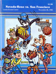 Men's basketball program cover, University of Nevada, 1985