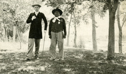 Cecil Creel with Captain David Numana at Pyramid Lake