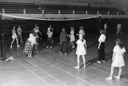 Volleyball game (women), Virginia Street Gymnasium, 1949