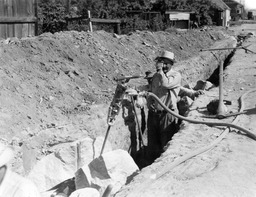 Constructing sewer lines
