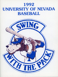 Baseball program cover, University of Nevada, 1992