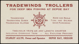 Tradewinds Trollers boat and business card