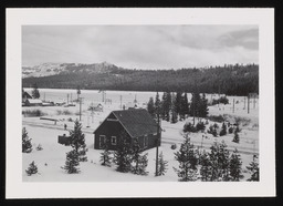 Scenic view of Soda Springs building surrounded by snow, copy 1