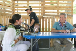 Goicoechea radio interviewee and interviewer