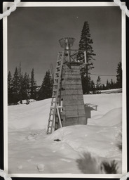 Snow gauge on tower with ladder, copy 1