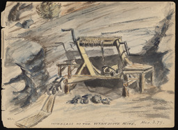 Sketchbook 2, page 19, "Windlass at the Wyandotte Mine"