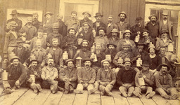 Group of workmen at the Gould and Curry Mine
