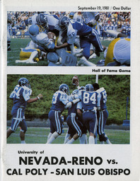 Football program cover, University of Nevada, 1981