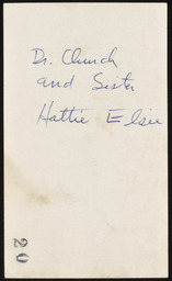 Dr. Church and sister Hattie Elsie, verso
