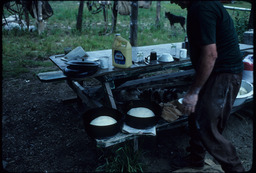 Basque sheepherder making bread