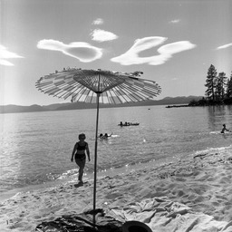 Lake Tahoe parasol and clouds