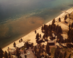 Third Creek and Incline Creek entering Lake Tahoe, looking West, 1966
