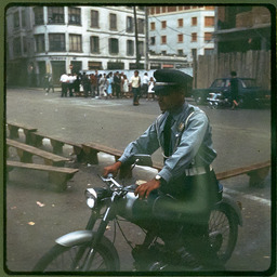 Policeman on motorcycle