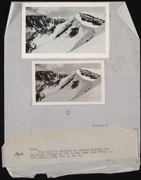 Corniced snow on mountainside and accompanying note, copy 1