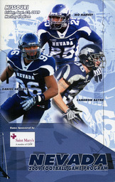 Football program cover, University of Nevada, 2009
