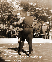 Jim Jeffries sparring with Bob Armstrong
