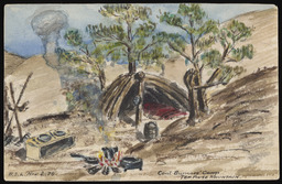 Sketchbook 3, page 11, "Coal Burners' Camp, Tem Piute Mountain"