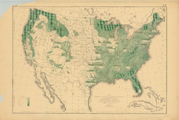 Map Showing in Five Degrees of Density the Distribution of Woodland within the Territory of the United States