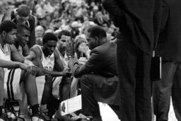 Basketball team huddle, University of Nevada, circa 2002