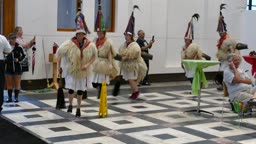 Joaldunak procession with bells clanging