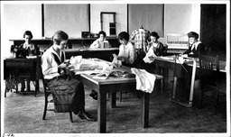 Home Economics Dressmaking Class, Agriculture Building (currently Frandsen Humanities), 1920
