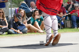 Girl 2 performing wine glass dance at 2021 Basque Festival in Elko