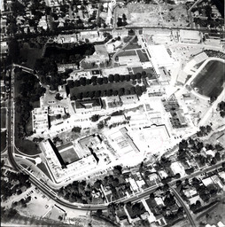 Aerial view of campus, 1962