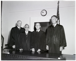 Justice Charles Merrill, Justice Milton Badt, Chief Justice Frank McNamee, and Associate Justice Miles N. Pike