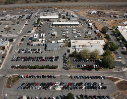 Aerial view of the north campus parking lot and motor pool, 2009