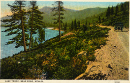 Automobile on a dirt road at Lake Tahoe