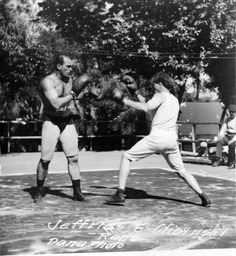 Jeffries and Choynski sparring