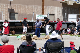 Stephanie Brana chopping wood at the 39th Annual Basque Festival in Winnemucca