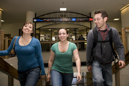 Students on campus, Ansari Business Building, 2009