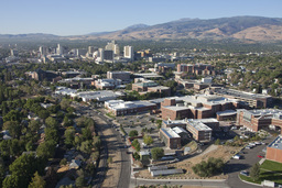 Aerial view of campus and downtown Reno, 2010