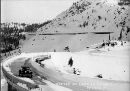 Winter at Donner Summit Bridge, California, circa late 1930s