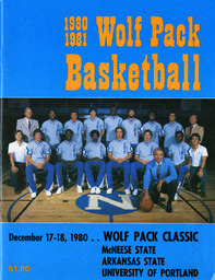Men's basketball program cover, University of Nevada, 1980