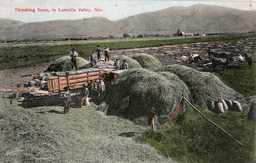 Threshing scene in Lamoille Valley, Nevada
