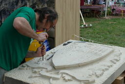 Stone carving coat-of-arms