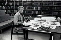 Nevada Writers Hall of Fame Inductee Writing Prof. Walter Van Tilburg Clark, Getchell Library, 1962