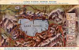 Map of Lake Tahoe area roads, 1914