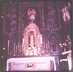 Church altar with candles