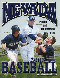 Baseball program cover, University of Nevada, 2003