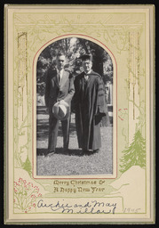 Christmas card with photo of Dr. Church from Archie and May Millar