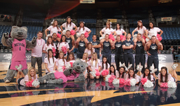 Nevada mascots and Cheerleaders in pink, University of Nevada, circa 2010