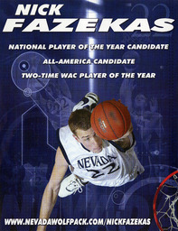 Men's basketball program insert cover, University of Nevada, 2007