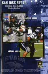 Football program cover, University of Nevada, 2008