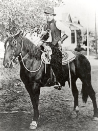 Dominique Laxalt on horseback