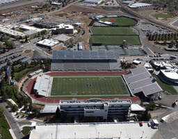 Aerial view of the athletics complex and School of Medicine, 2009